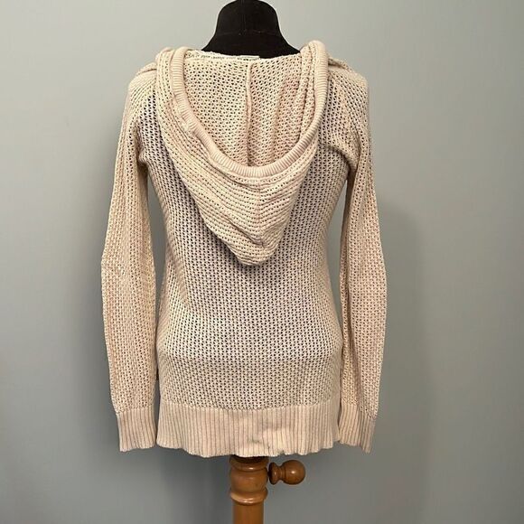 Roxy Women's Tan Sheer Open Knit Long Sleeve Sweater - Picture 4 of 8